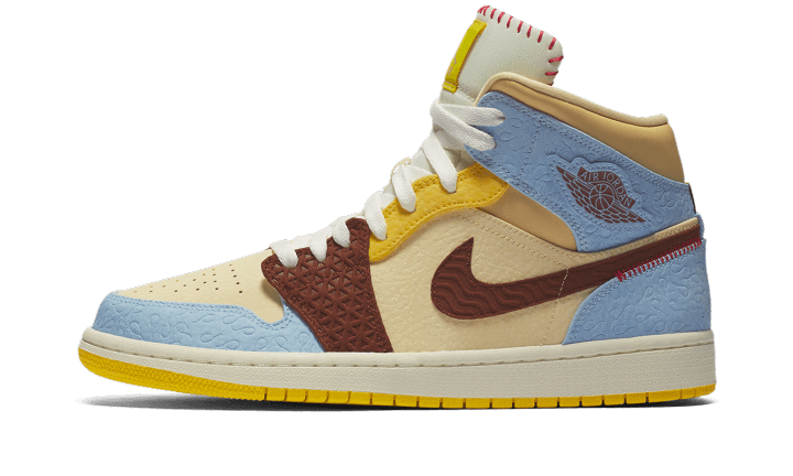 Air Jordan 1 Mid SE Fearless Maison Chateau Rouge, Pale Vanilla/Cinnamon (CU2803-200)