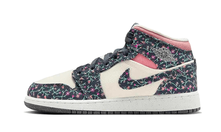 Air Jordan 1 Mid SE Floral, Anthracite/Sail/Red Stardust/Anthracite (FJ3451-001)