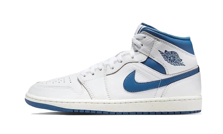 Air Jordan 1 Mid SE Industrial Blue, White/Sail/Industrial Blue (FN5215-141 / FN7432-141)