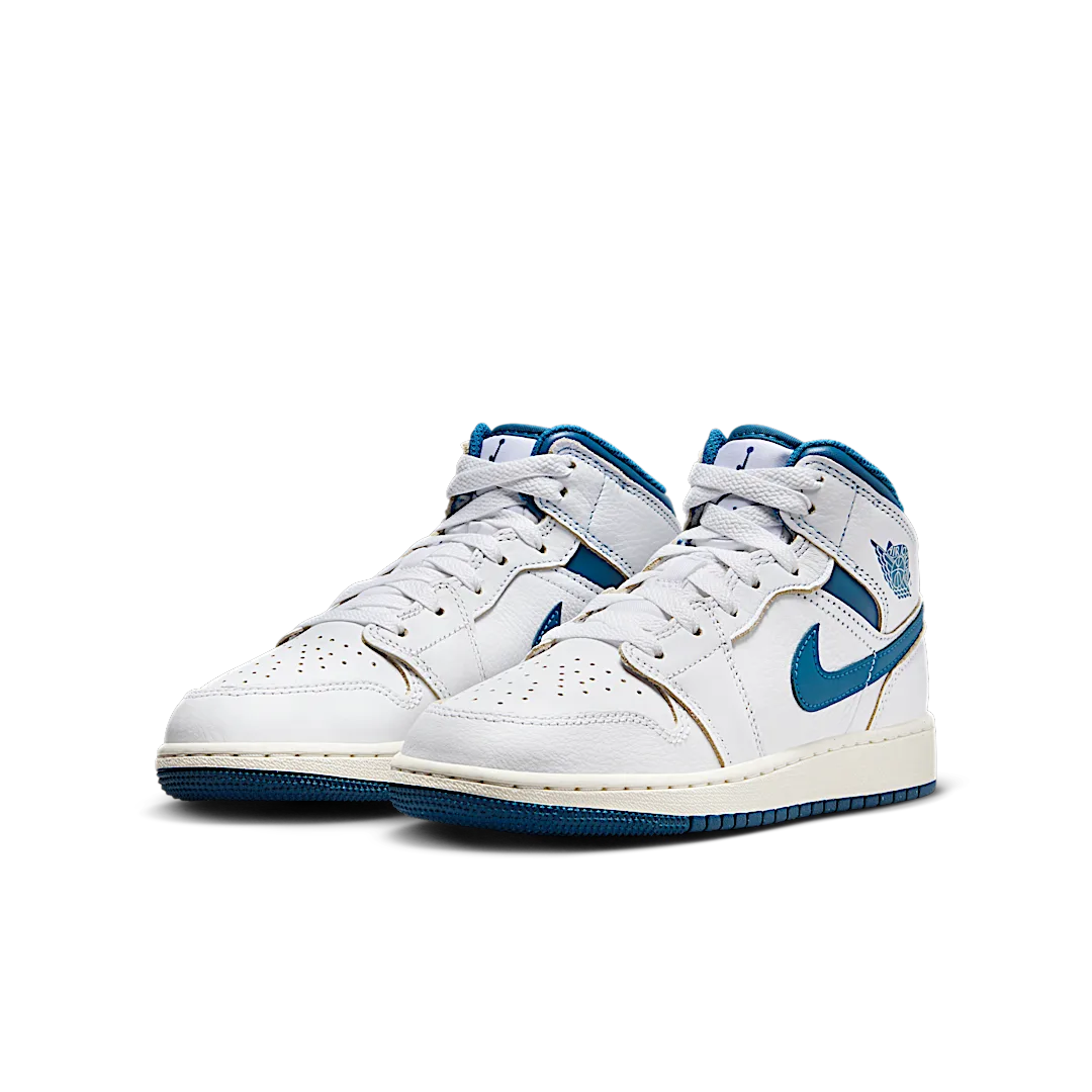 Air Jordan 1 Mid SE Industrial Blue, White/Sail/Industrial Blue (FN7432-141)