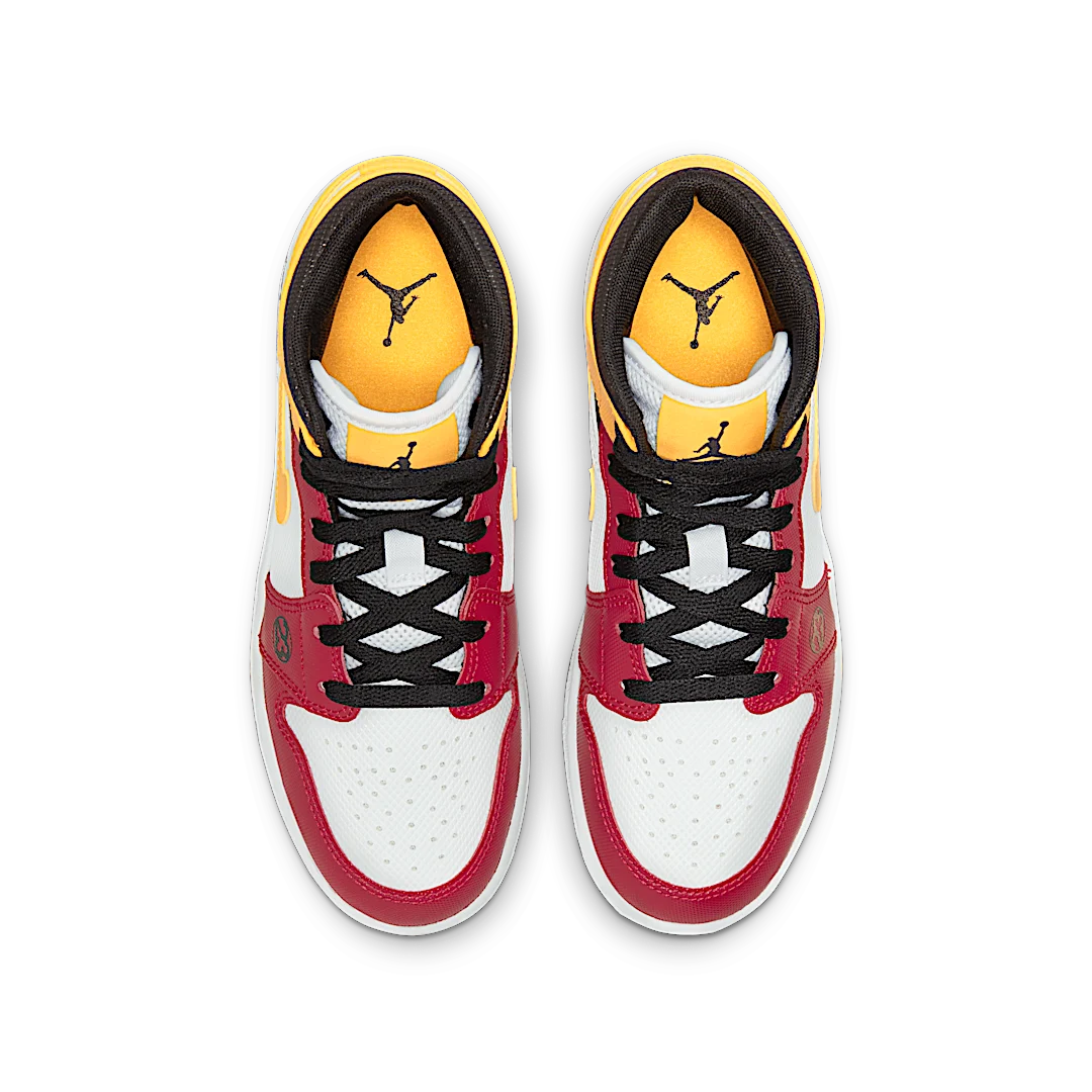 Air Jordan 1 Mid SE Motorsports, White/Varsity Red/Yellow (DJ0336-067)