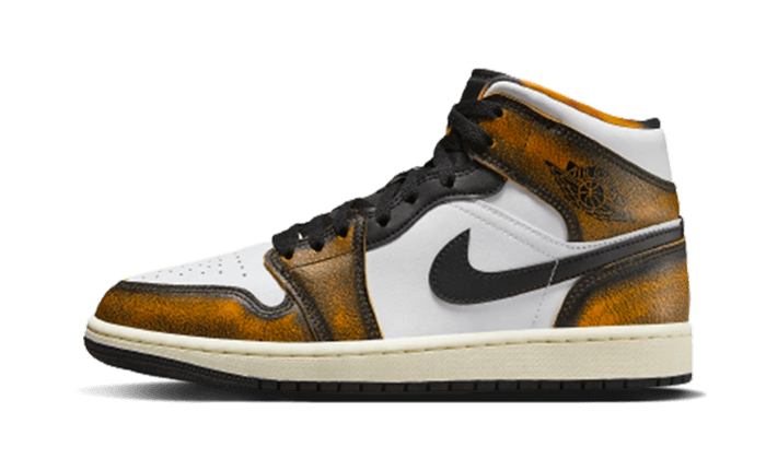 Air Jordan 1 Mid SE Orange Wear Away, Black/White/Sail/Taxi (DQ8417-071 / DQ8418-071)