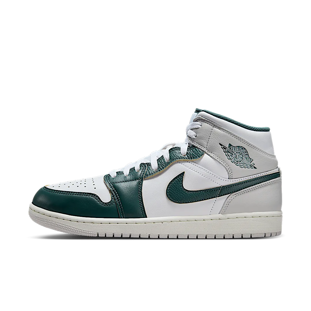 Air Jordan 1 Mid SE Oxidized Green, White/Sail/Neutral Grey/Oxidized Green (FQ7720-103 / FQ8088-103)