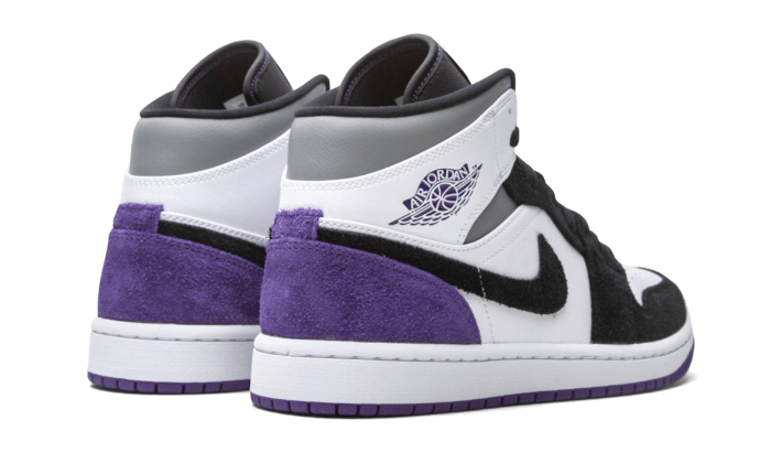 Air Jordan 1 Mid SE Purple, White/Black-Light Solar Flare Heather-Varsity Purple (852542-105 / BQ6931-105)