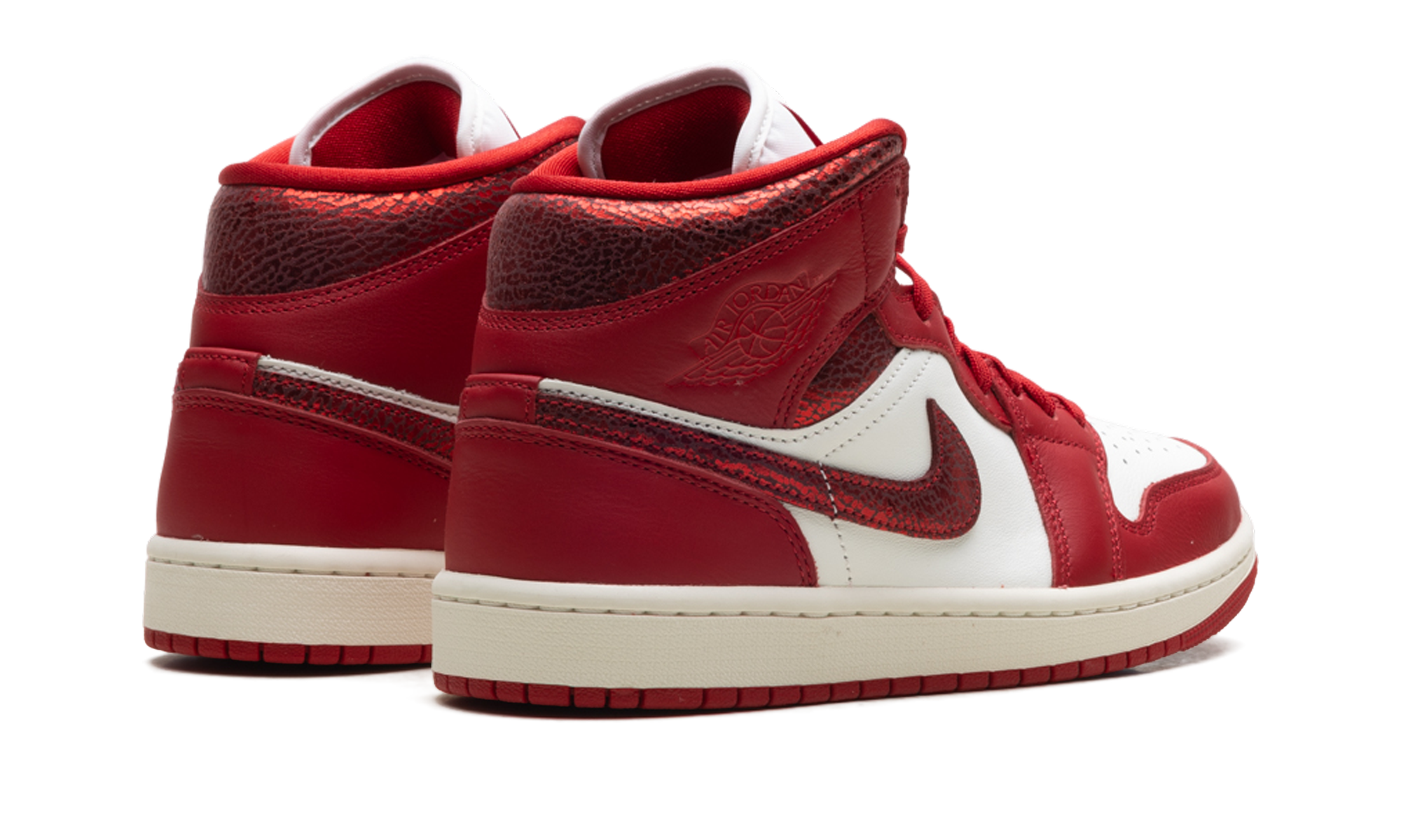 Air Jordan 1 Mid SE Red Cracked Leather