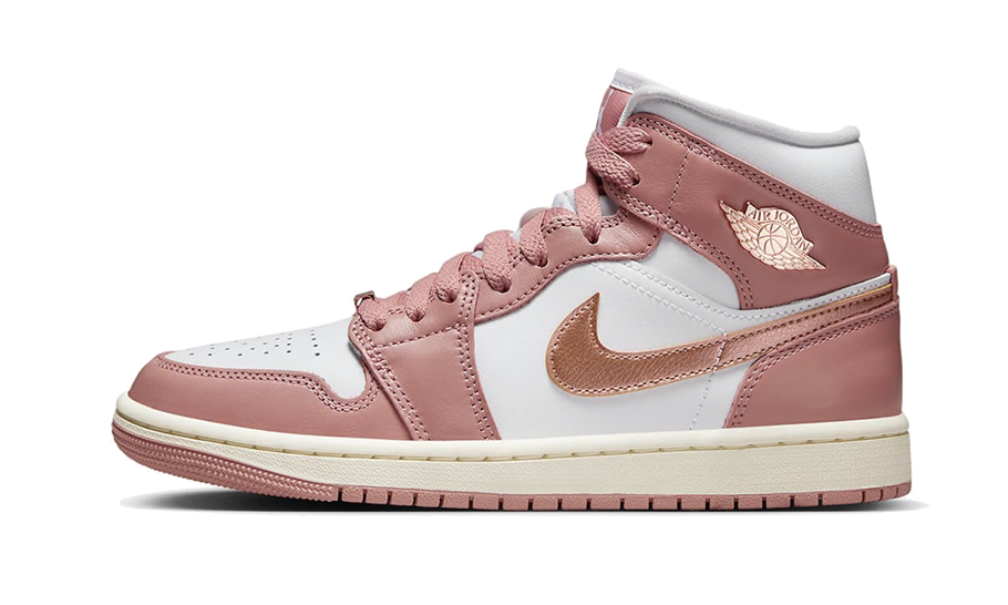 Air Jordan 1 Mid SE Red Stardust, Red Stardust/White/Sail/Metallic Copper (FB9892-670)