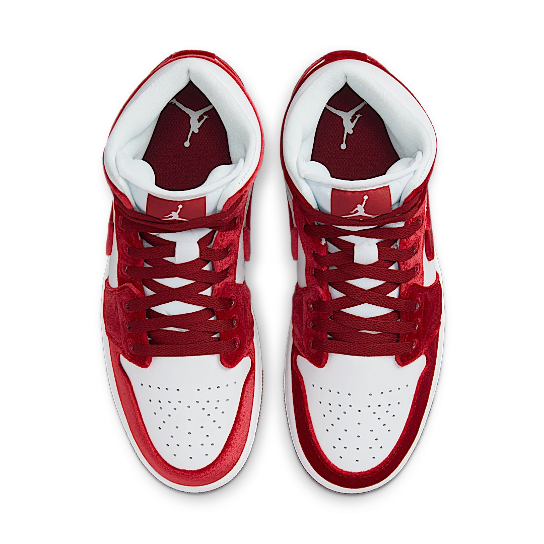 Air Jordan 1 Mid SE Red Velvet, White/Black/White/Team Red (FZ3334-100)