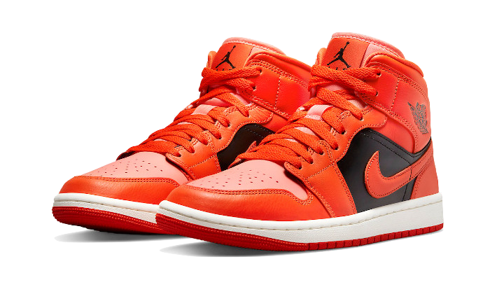 Air Jordan 1 Mid SE Rush Orange Crimson Bliss, Crimson Bliss/Rush Orange/Black/Sail (DM3381-600)