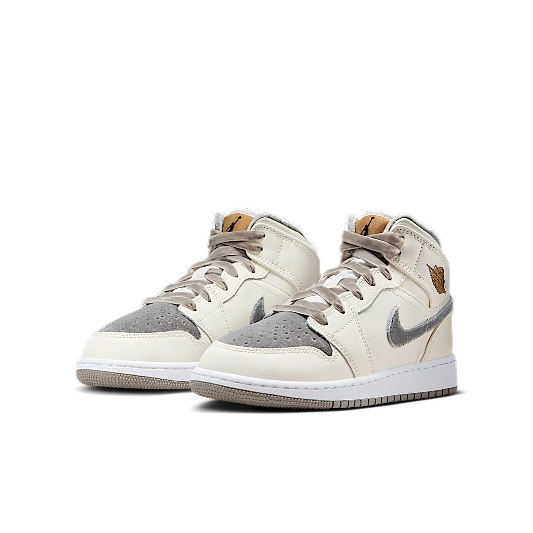 Air Jordan 1 Mid SE Sail Metallic Gold Flat Pewter