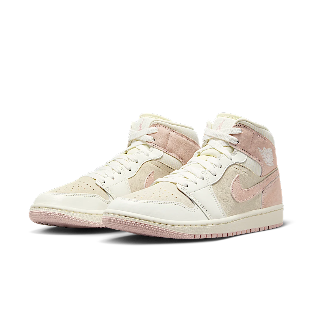 Air Jordan 1 Mid SE Seersucker, Coconut Milk/Legend Pink/Sail (FQ1926-161)