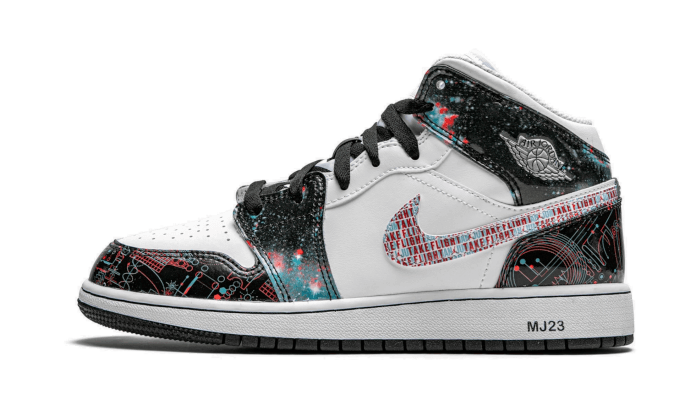 Air Jordan 1 Mid SE Take Flight, White/Bright Crimson-Blue Hero (BQ6931-114)