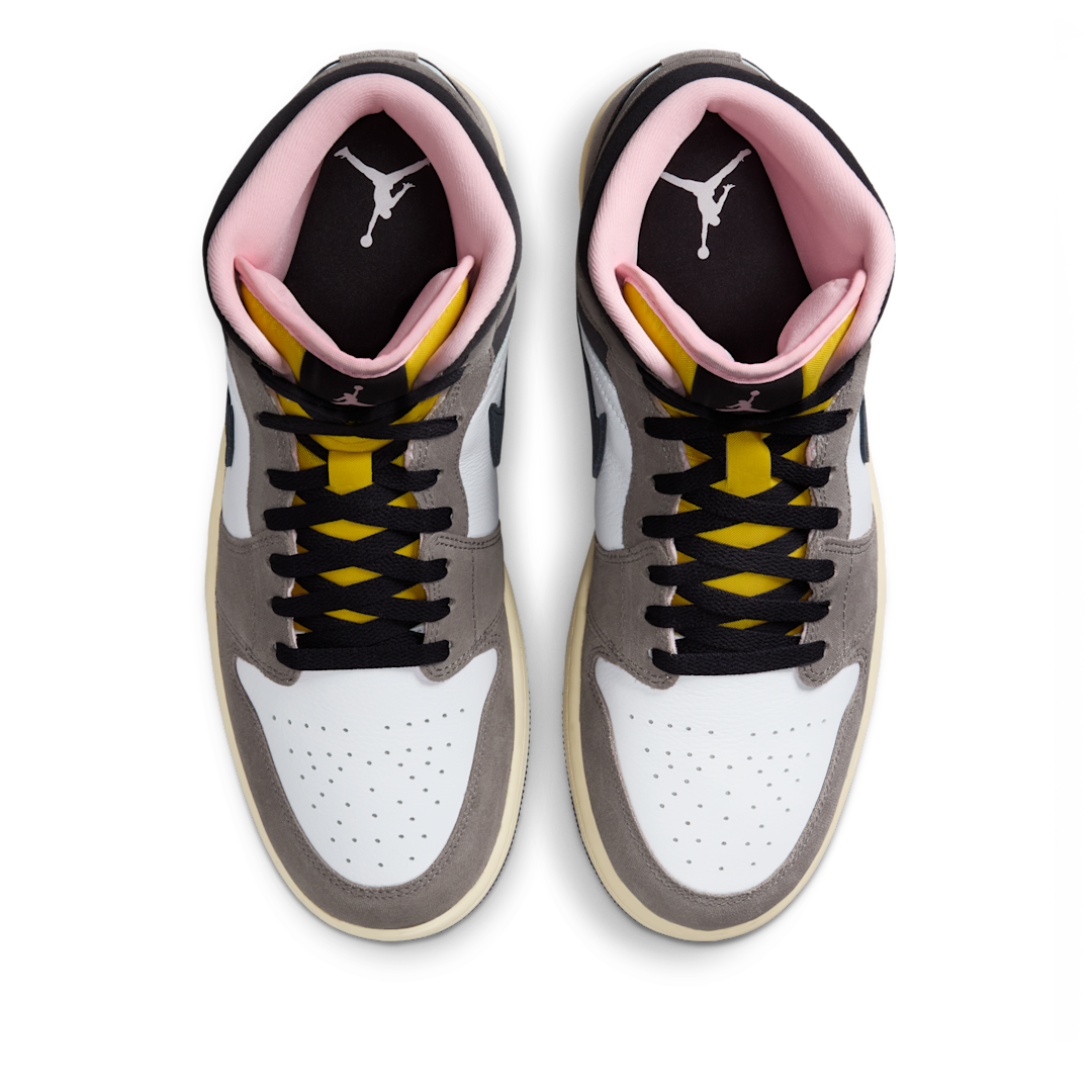 Air Jordan 1 Mid SE White Cave Stone, White/Cave Stone/Dark Sulfur/Oil Grey (HQ2011-100)