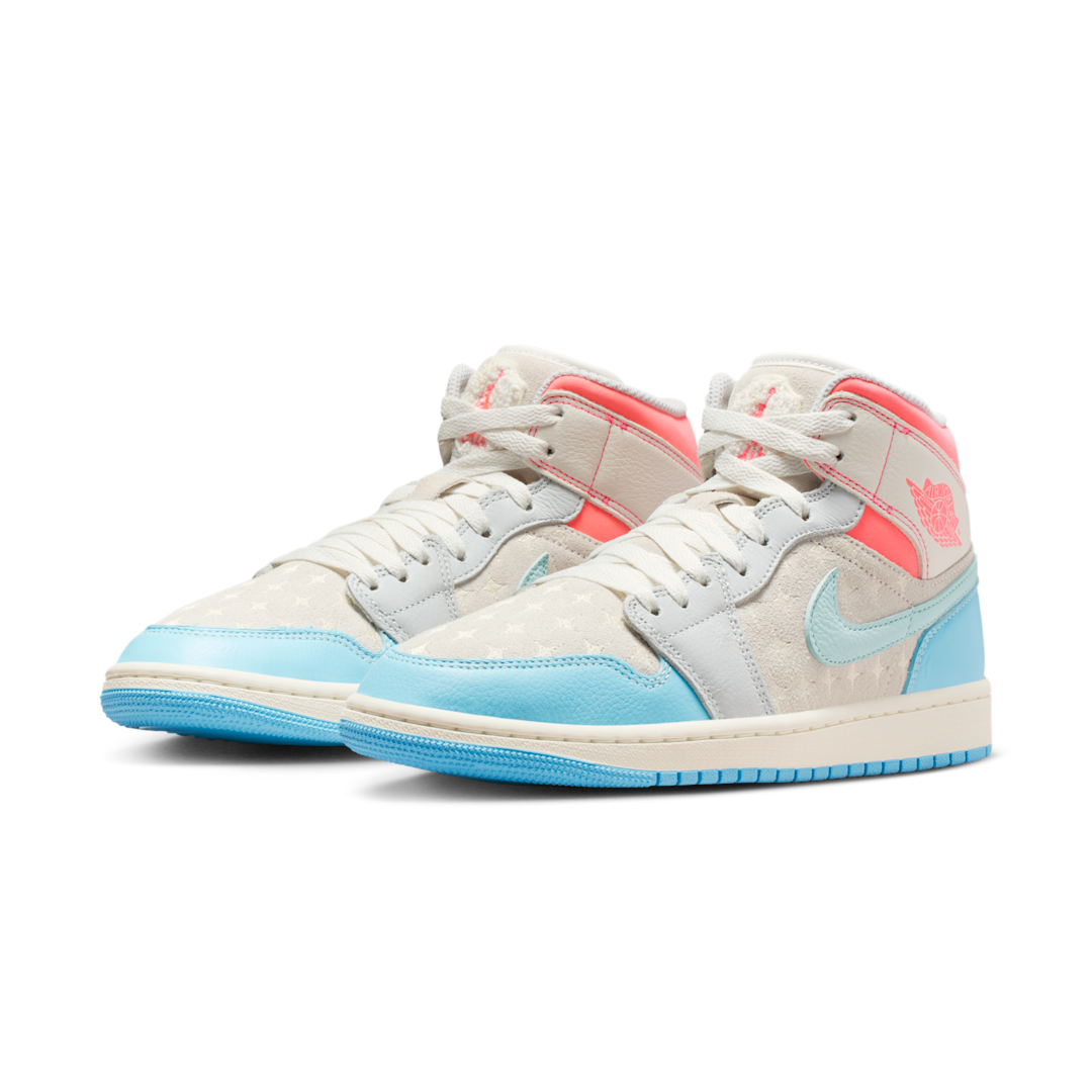 Air Jordan 1 Mid Sail Hot Lava Blue Chill