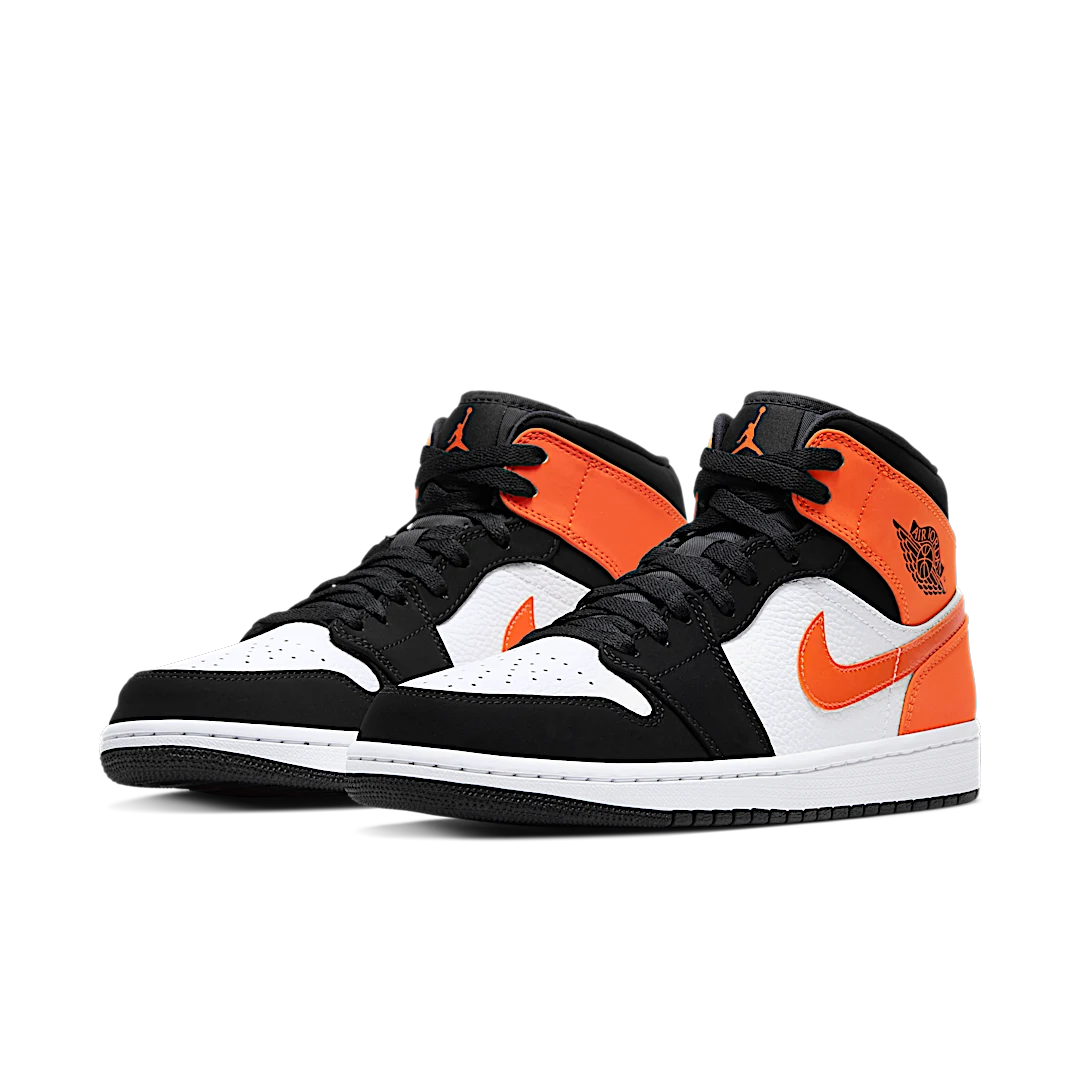 Air Jordan 1 Mid Shattered Backboard, Black/White-Starfish (554724-058)