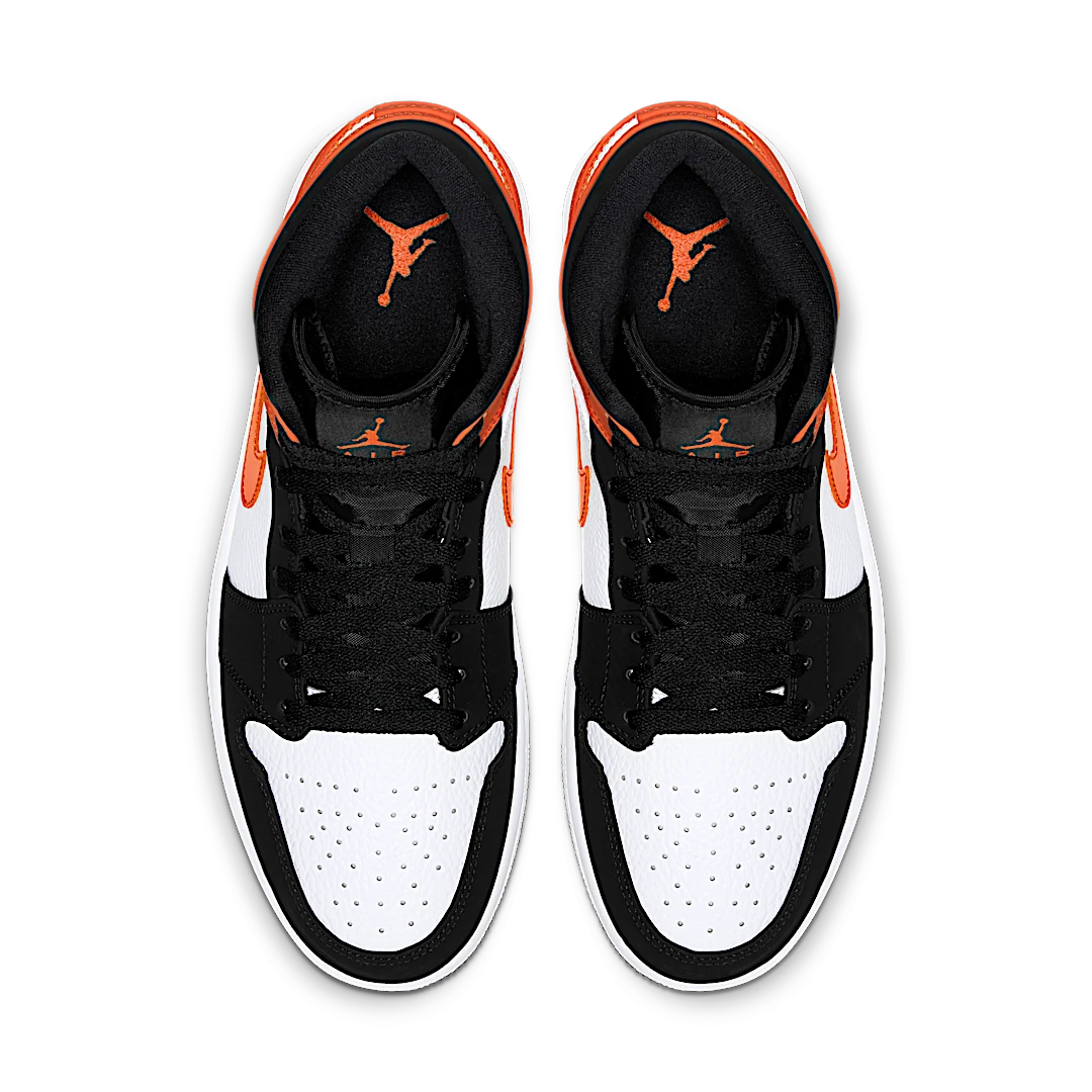 Air Jordan 1 Mid Shattered Backboard, Black/White-Starfish (554724-058)