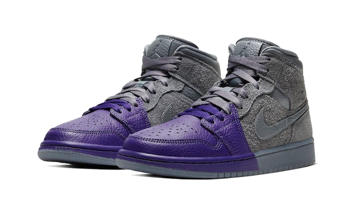 Air Jordan 1 Mid Sheila Rashid, Medium Grey/Cool Grey-Court Purple (CW5897-005)