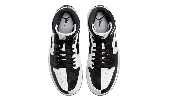 Air Jordan 1 Mid Split Black White, White/White/Black (DR0501-101)