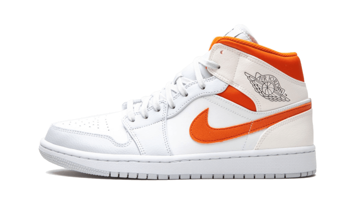 Air Jordan 1 Mid Starfish Pure Platinum, White/Starfish-Pure Platinum-Sail (CW7591-100)