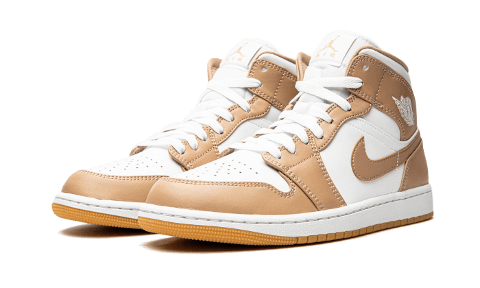 Air Jordan 1 Mid Tan Gum, Hemp/Gum Yellow/White (554724-271)