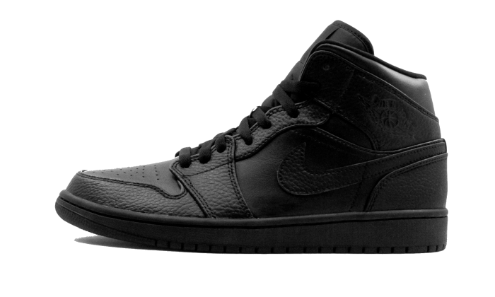 Air Jordan 1 Mid Triple Black, Black/Black/Black (554724-091)