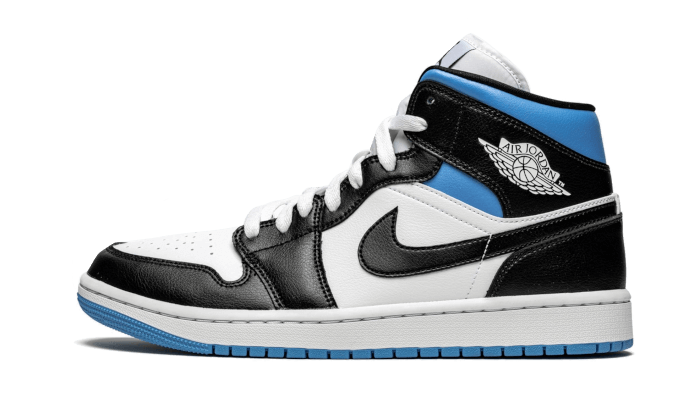 Air Jordan 1 Mid University Blue, White/Black-University Blue (BQ6472-102)