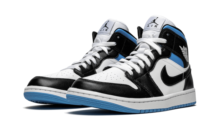 Air Jordan 1 Mid University Blue, White/Black-University Blue (BQ6472-102)