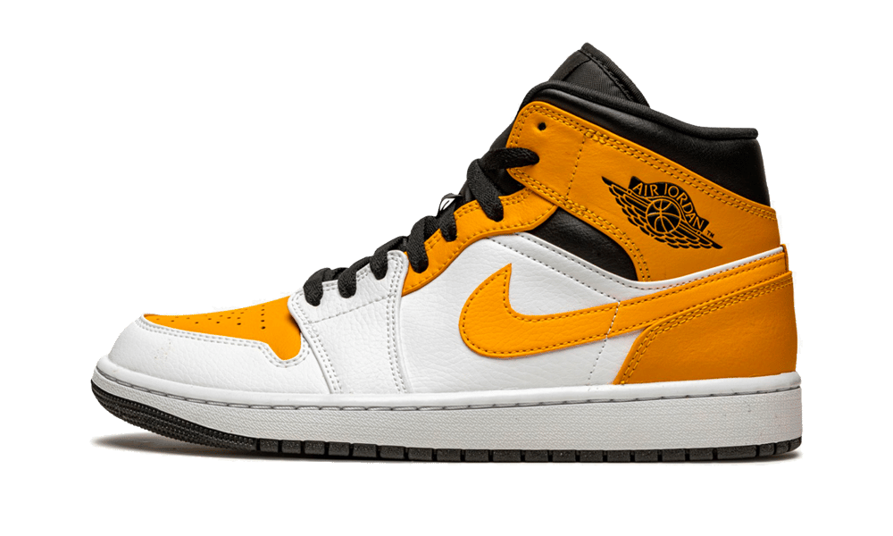 Air Jordan 1 Mid University Gold, White/University Gold-Black (554724-170 / 554725-170)