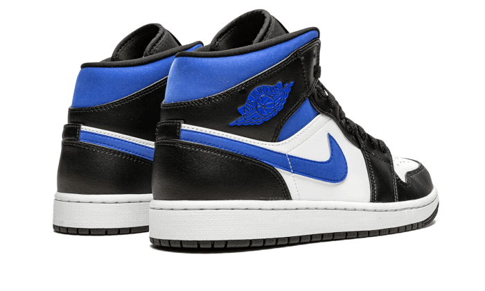 Air Jordan 1 Mid White Black Racer Blue, White/Racer Blue-Black (554724-140 / 554725-140)