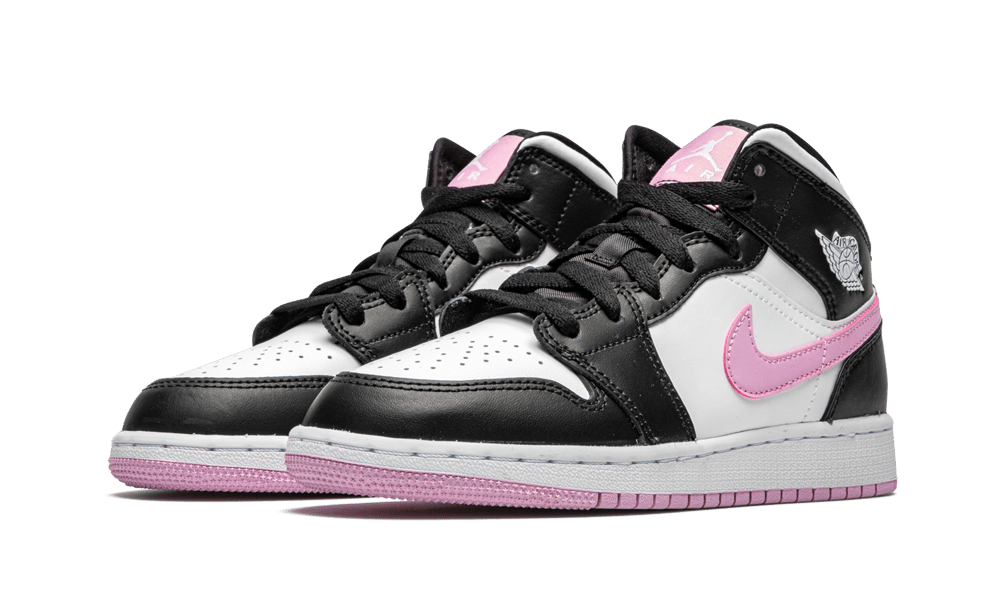 Air Jordan 1 Mid White Black Light Arctic Pink, White/Black-Light Arctic Pink (555112-103)