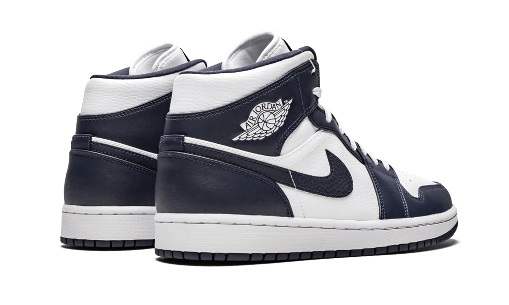 Air Jordan 1 Mid White Metallic Gold Obsidian, White/Metallic Gold-Obsidian (554724-174)