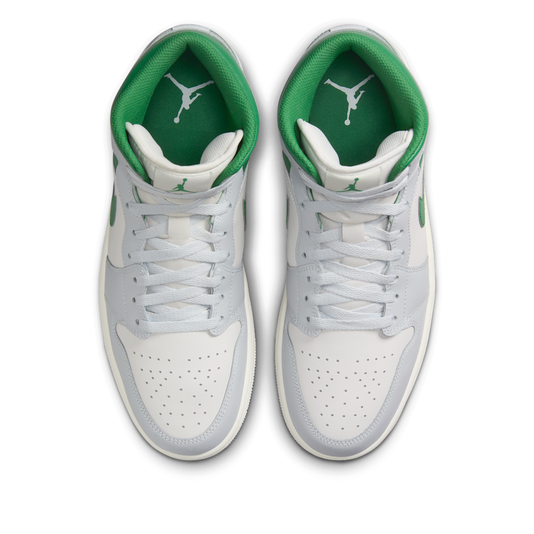 Air Jordan 1 Mid White Pure Platinum Pine Green, Summit White/Pure Platinum/Sail/Pine Green (DQ8426-142)