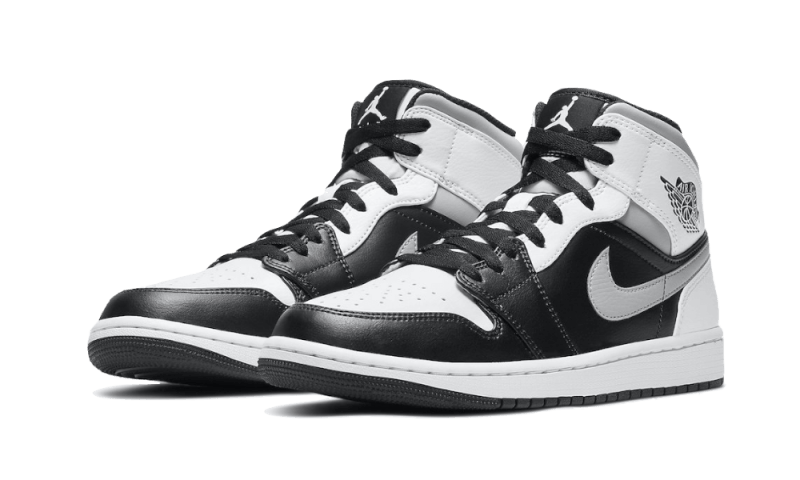 Air Jordan 1 Mid White Shadow, Black/Medium Grey-White (554724-073 / 554725-073)