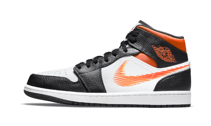 Air Jordan 1 Mid Zig Zag Swoosh, White/Team Orange/Black/Total Orange (DN4929-100)