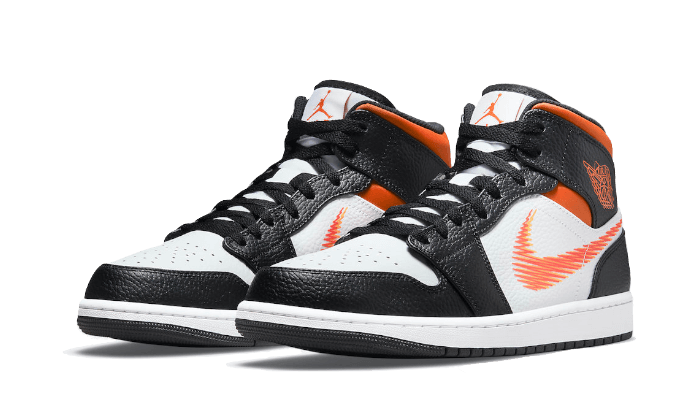 Air Jordan 1 Mid Zig Zag Swoosh, White/Team Orange/Black/Total Orange (DN4929-100)