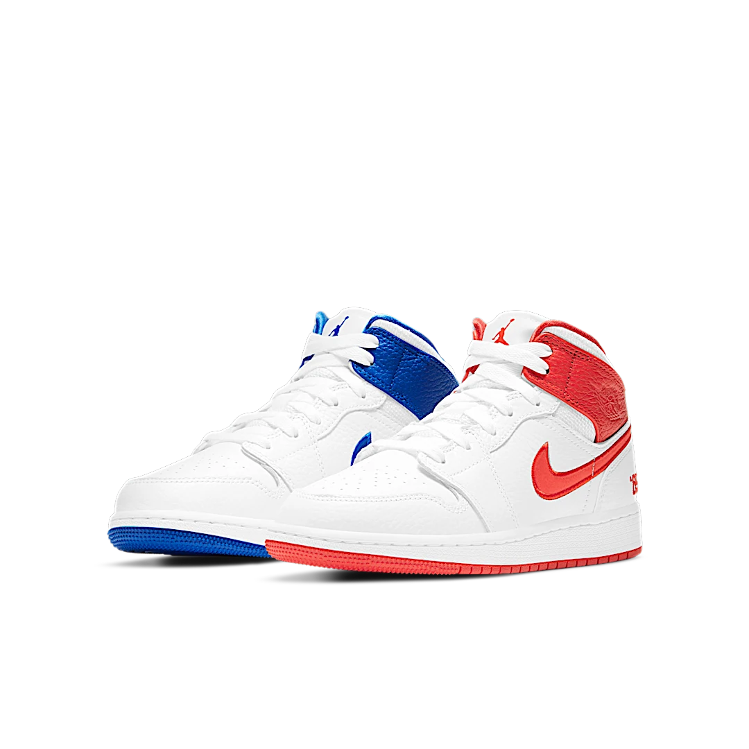 Air Jordan 1 Mid '85, White/Multi-Color-Chile Red (DH0200-100)