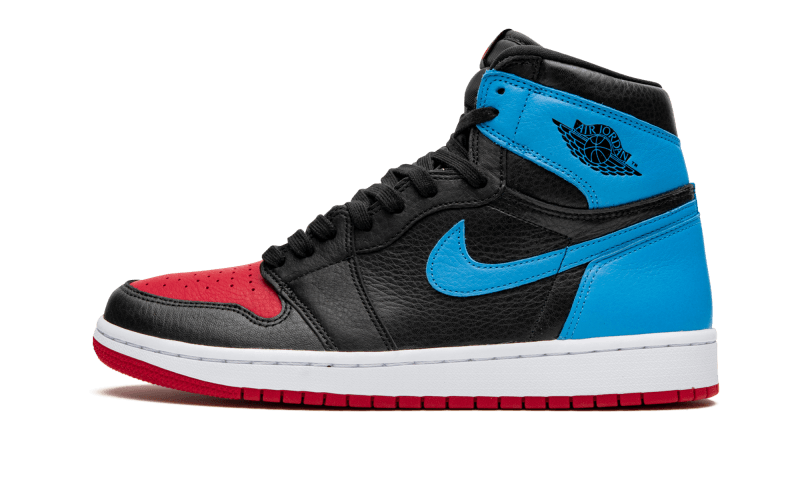 Air Jordan 1 Retro High NC to Chi, Black/Dark Powder Blue-Gym Red (CD0461-046)