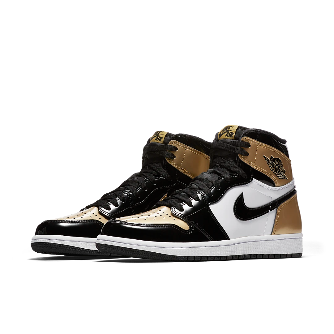 Air Jordan 1 Retro High NRG Patent Gold Toe, Black/Metallic Gold-Summit White (861428-007)