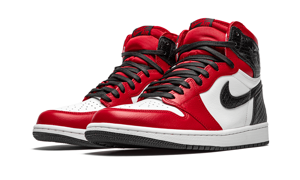 Air Jordan 1 Retro High Satin Snake Chicago, Gym Red/White-Black (CD0461-601)