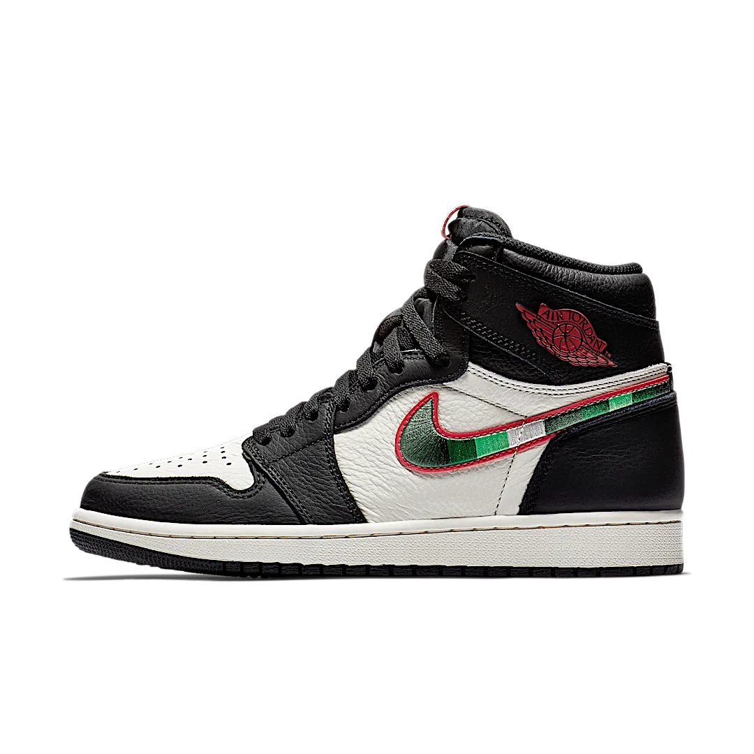 Air Jordan 1 Retro High Sports Illustrated (A Star Is Born), Black/Varsity Red-Sail-University Blue-Light Green Spark (555088-015 / 575441-015)