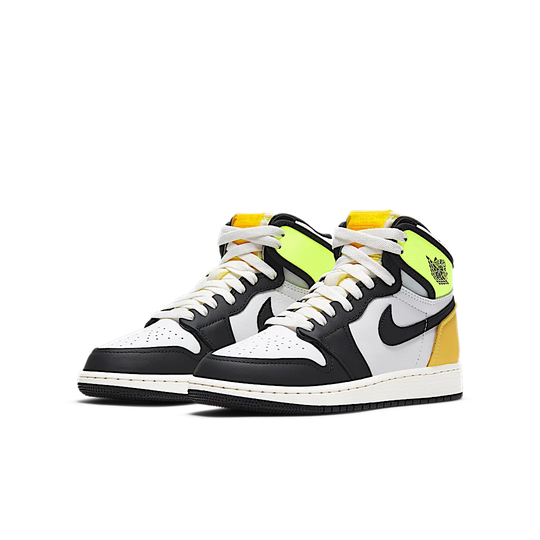 Air Jordan 1 Retro High White Black Volt University Gold, White/Black-Volt-University Gold (575441-118)