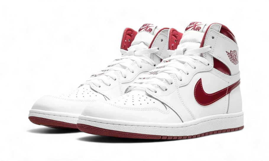 Air Jordan 1 Retro High '85 OG Metallic Burgundy, White/Team Red/White (BQ4422-161)