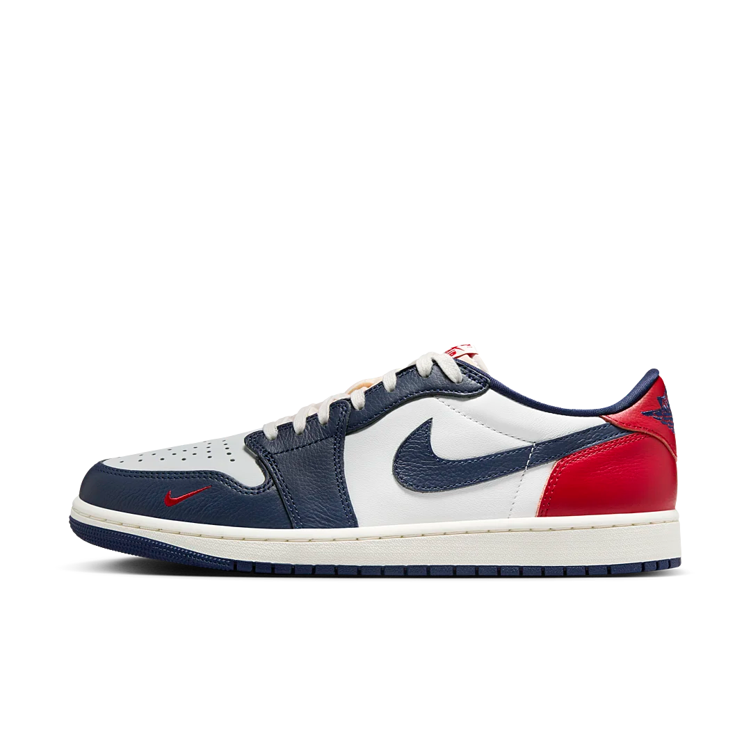 Air Jordan 1 Retro Low OG Howard University, White/Gym Red/Midnight Navy/Neutral Grey/Sail/Muslin (HQ2993-100)