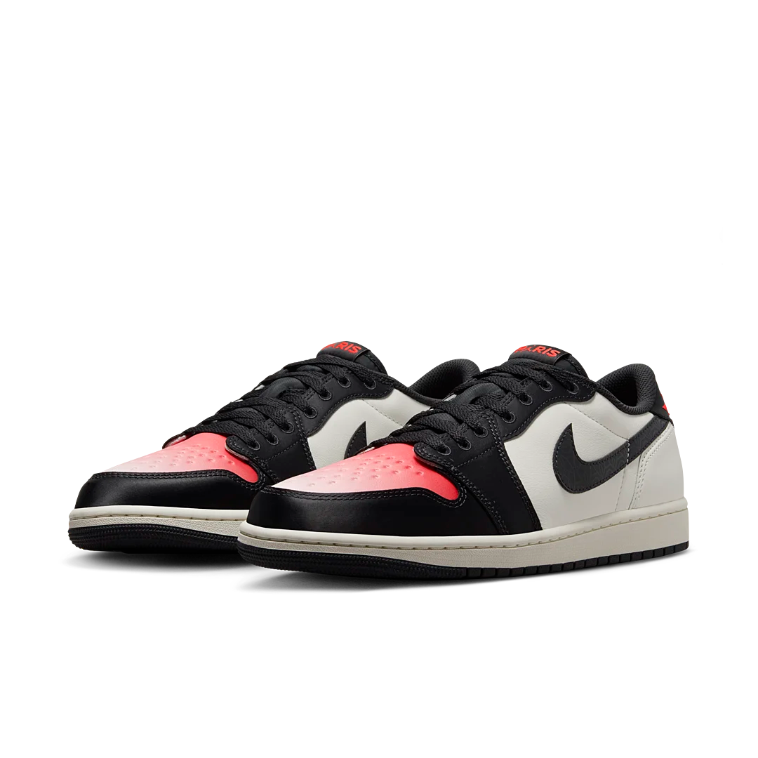 Air Jordan 1 Retro Low OG PSG Paris Saint-Germain, Sail/Off Noir-Infrared 23-Pink Oxford (HF8828-100)