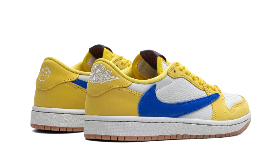 Air Jordan 1 Retro Low OG SP Travis Scott Canary, Canary/Racer Blue/Light Silver/Gum Medium Brown (DZ4137-700)