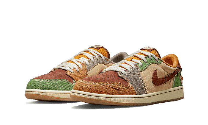 Air Jordan 1 Retro Low OG Zion Williamson Voodoo, Flax/Muslin-Fauna Brown-Oil Green-Sesame-Moon Fossil (DZ7292-200)