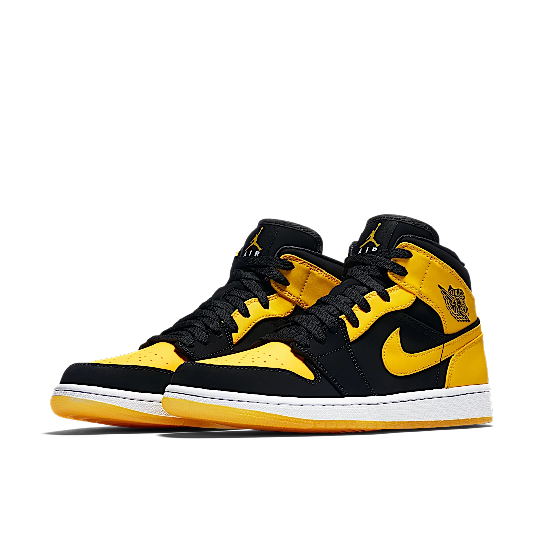 Air Jordan 1 Retro Mid New Love (2017), Black/Varsity Maize-White (554724-035)