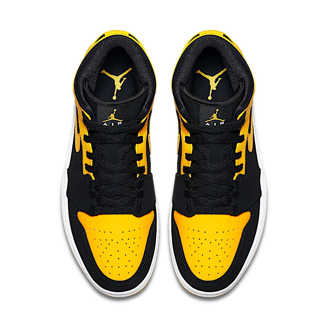 Air Jordan 1 Retro Mid New Love (2017), Black/Varsity Maize-White (554724-035)