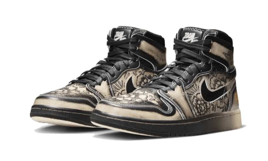 Air Jordan 1 High Zoom Air CMFT 2 Día De Muertos, Black/Black/Pale Ivory (FQ8155-010)