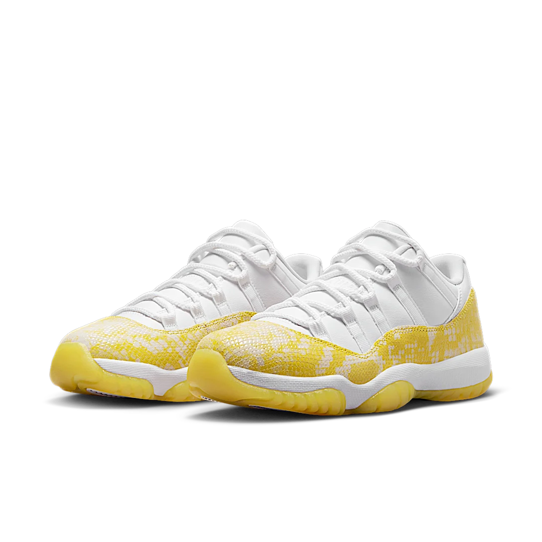 Air Jordan 11 Retro Low Yellow Snakeskin, White/Tour Yellow/Sail (AH7860-107)