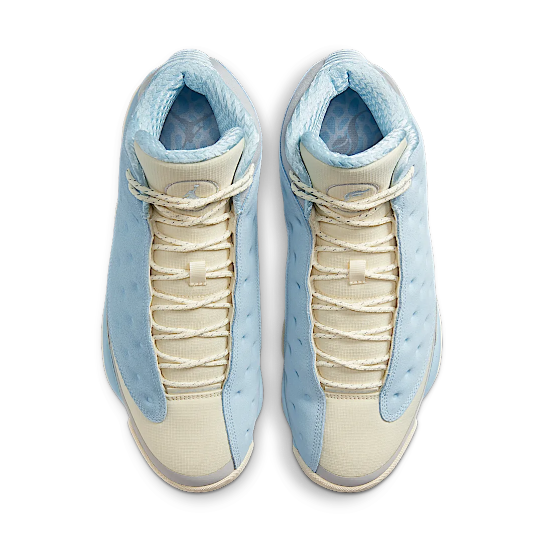 Air Jordan 13 Retro SoleFly, White/University Blue-Neutral Grey (DX5763-100)